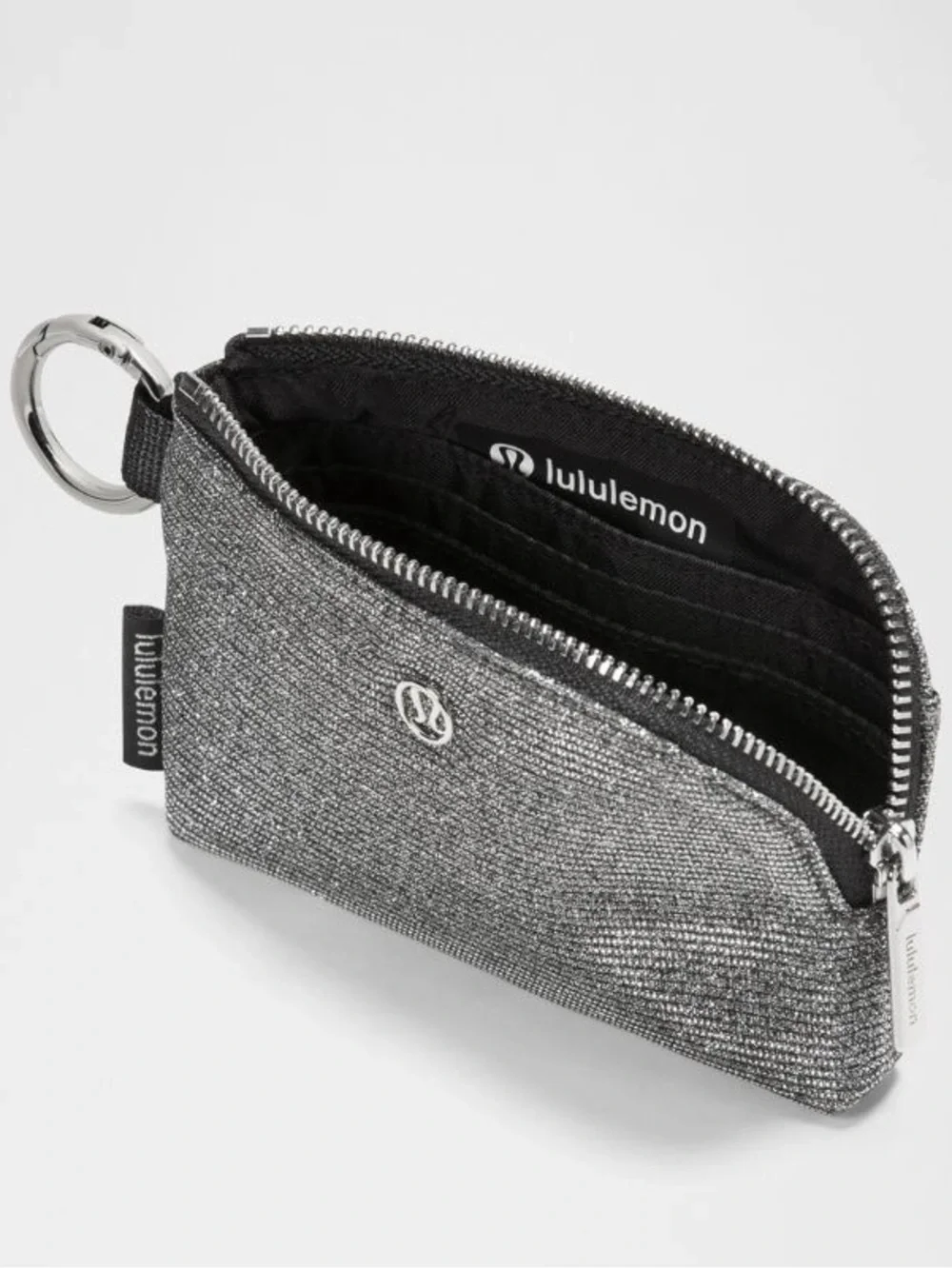 lululemon athletica Metallic Silver Key & Card Pouch